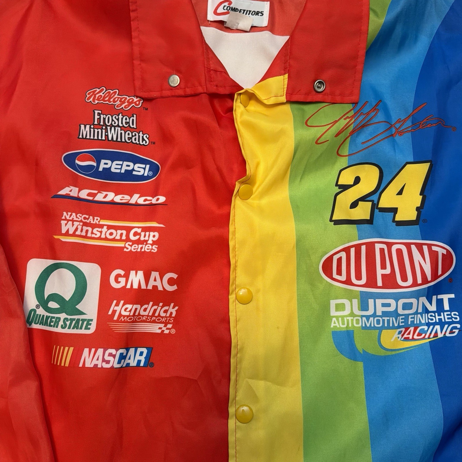 Vintage Jeff Gordon Jacket Mens Large 90’s Y2K Satin Windbreaker Lightweight