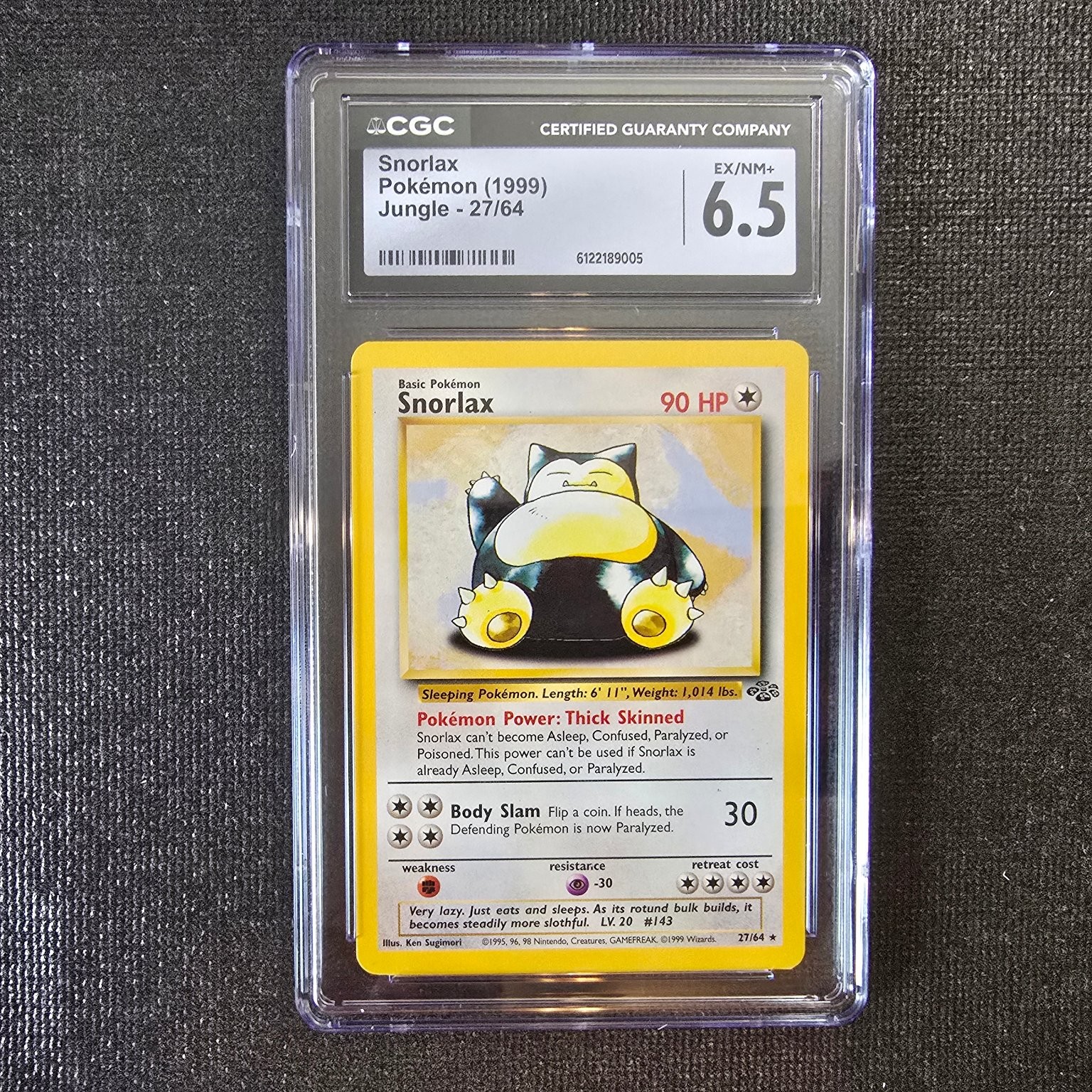 Snorlax 1999 Jungle Wizards of the Coast CGC 6.5 EX/NM+ Pokémon TCG 27/64
