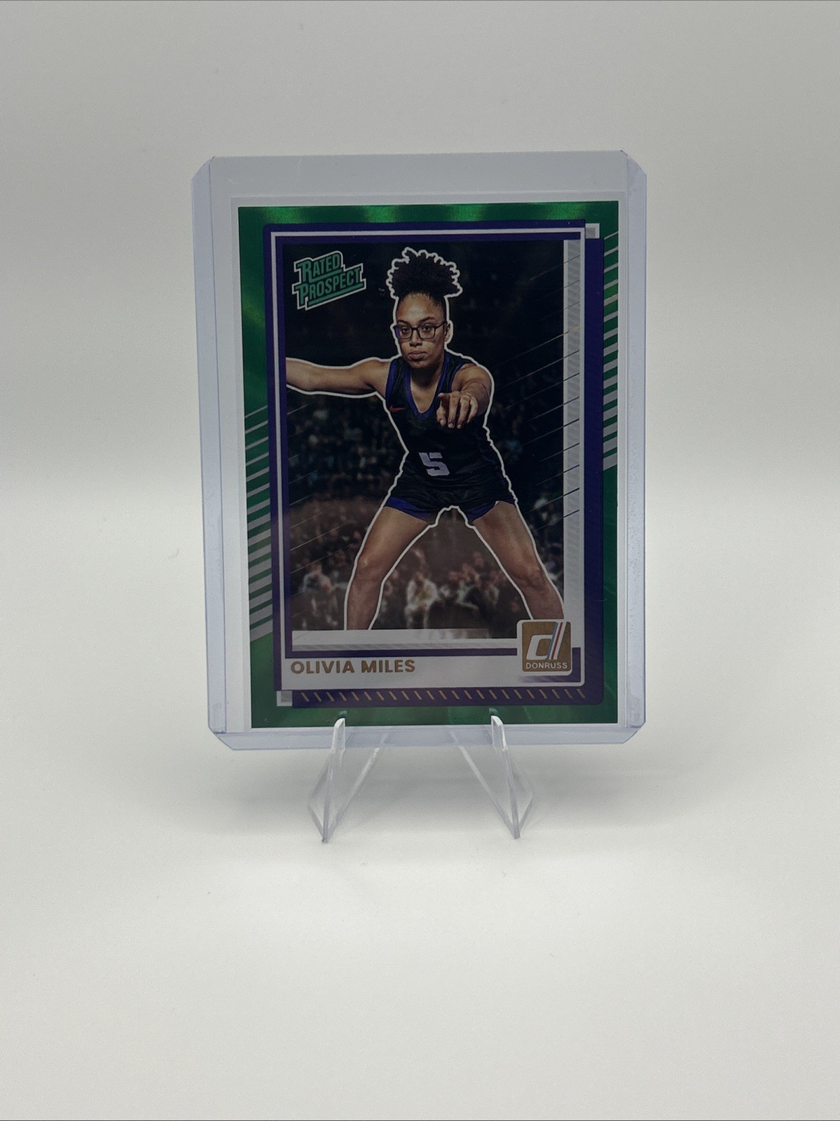 Olivia Miles 2025-26 Donruss Rated Prospect Holo Green Laser WNBA Lynx #89