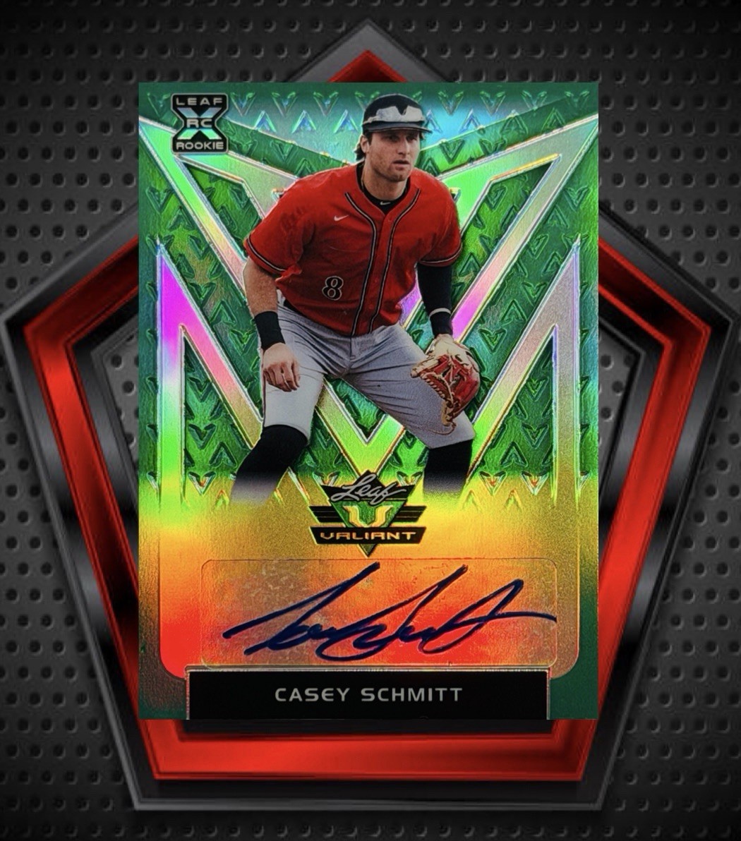 Casey Schmitt RC *27/99* Auto 2020 Leaf Valiant Green Refractor #BA-CS1 Giants