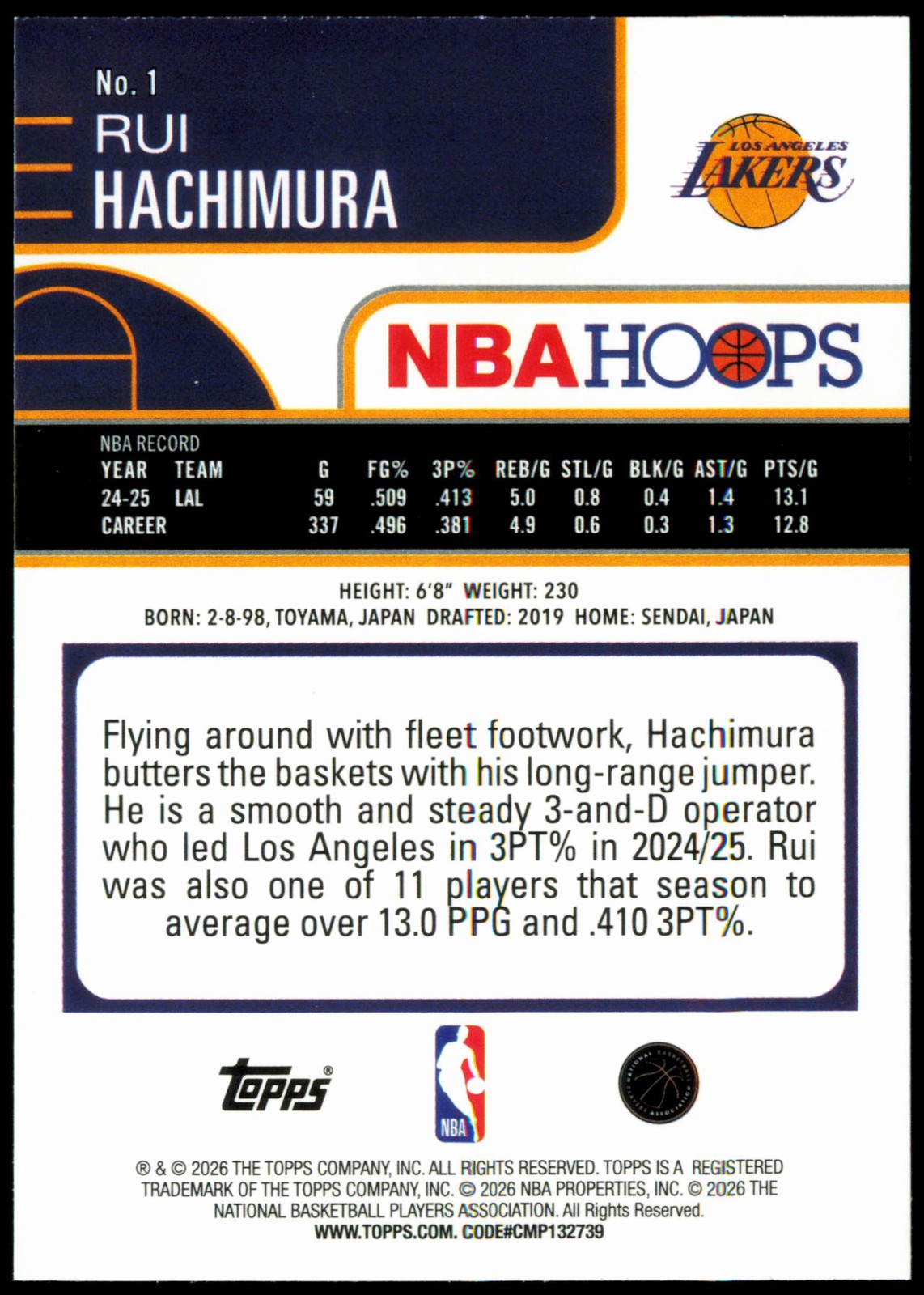 2025-26 Hoops #1 Rui Hachimura