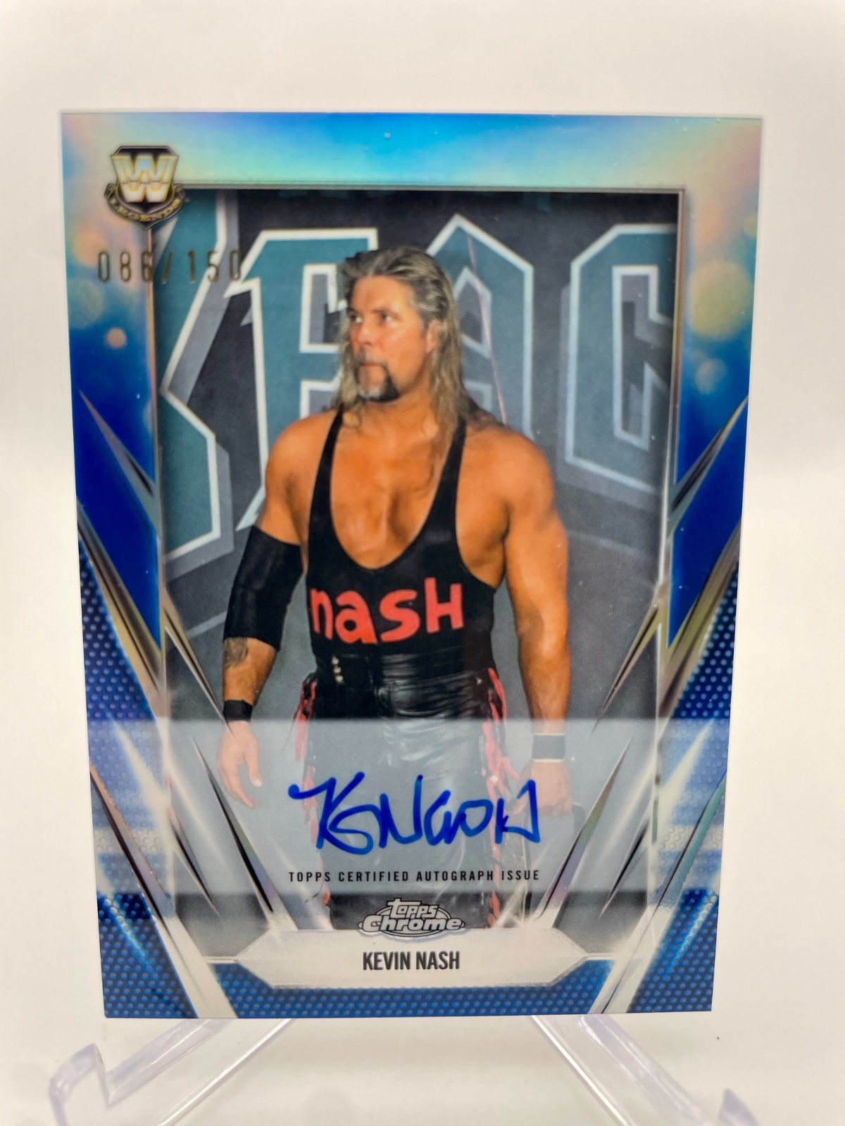 Kevin Nash 2025 Topps Chrome WWE Legends Auto Blue /150