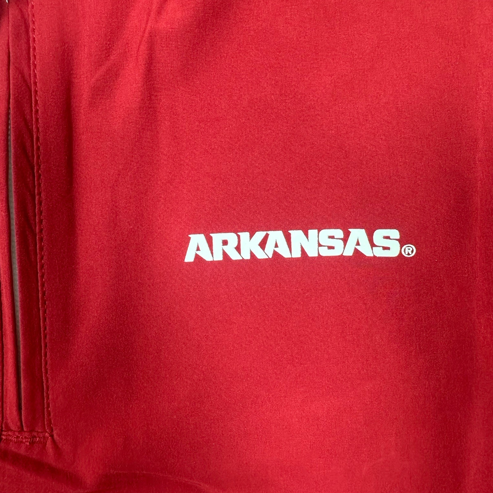 Nike Arkansas Razorbacks Jacket Mens Large Red On Field 1/4 Zip Hooded College