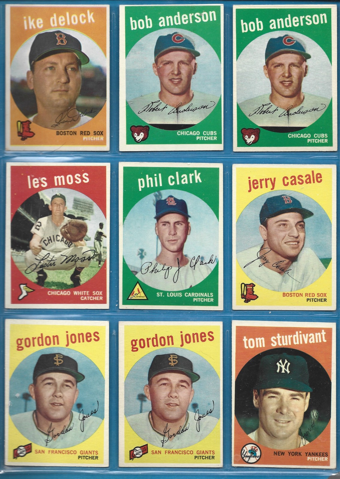 1959 Topps Baseball Common Players- Fill your set -Ex To Exmt – No Creases