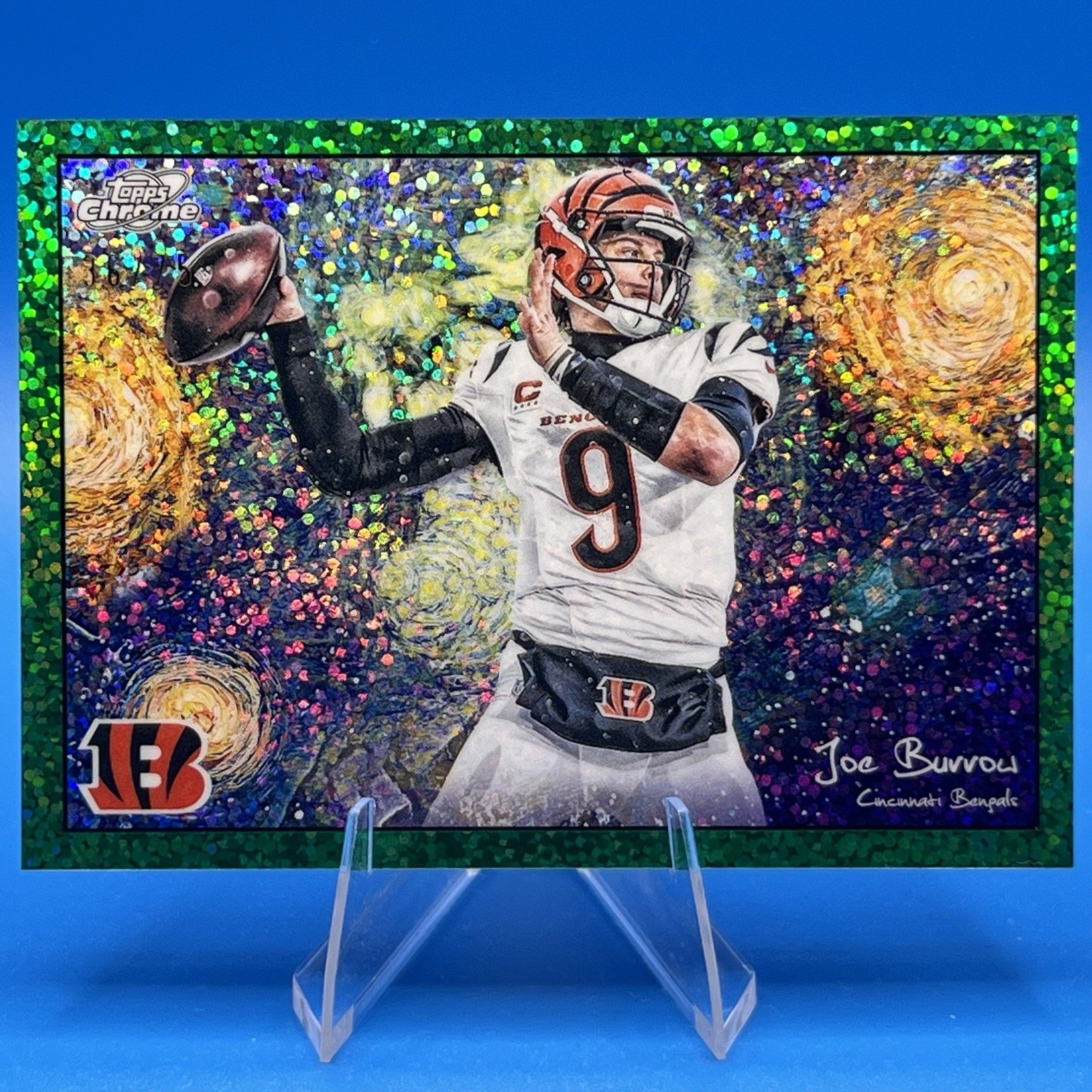 2025 Cosmic Chrome – Stars in the Night Green Space Dust Joe Burrow /75 STN-13