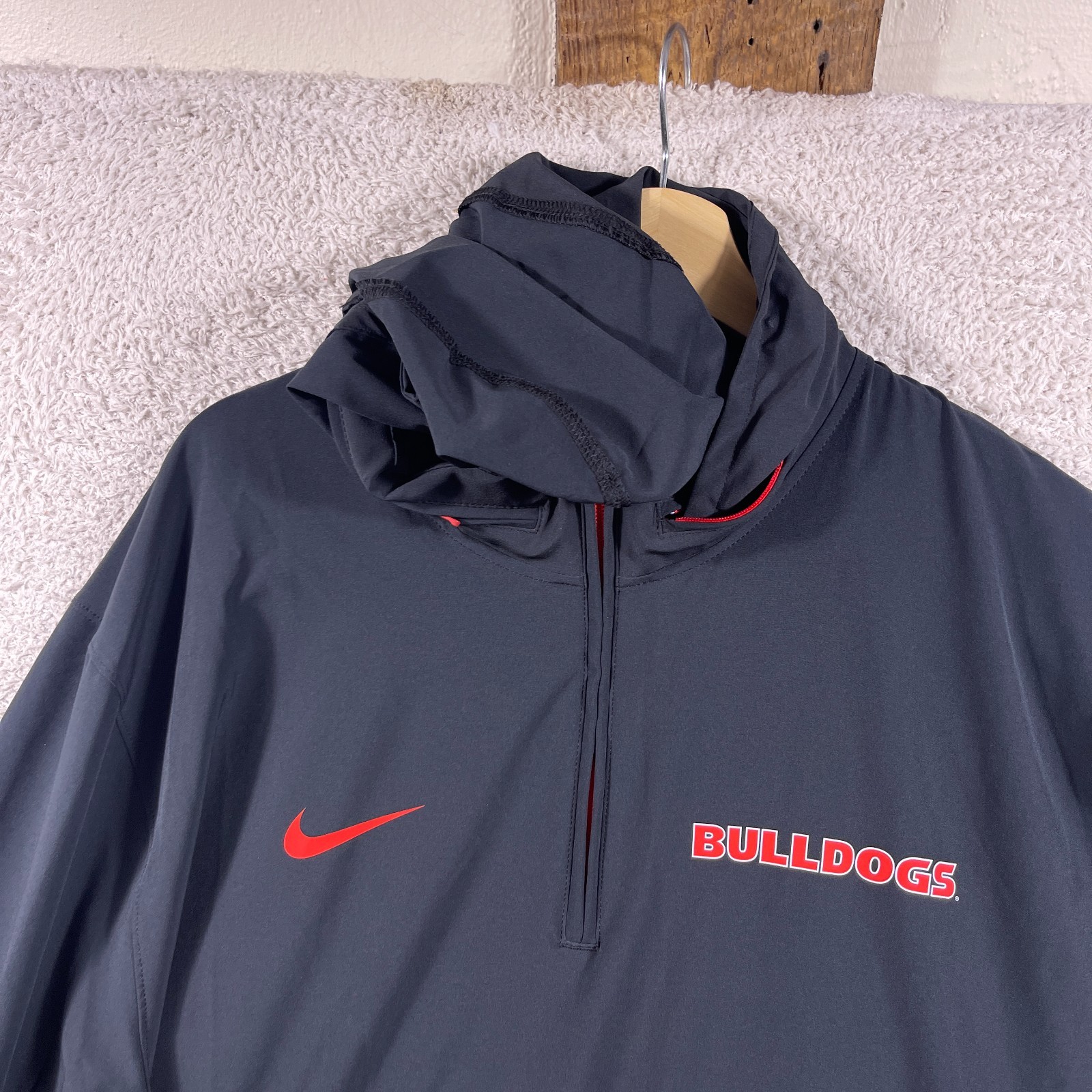 Georgia Bulldogs Nike Hoodie Mens XL Black Dri Fit Pullover 1/4 Zip Performance