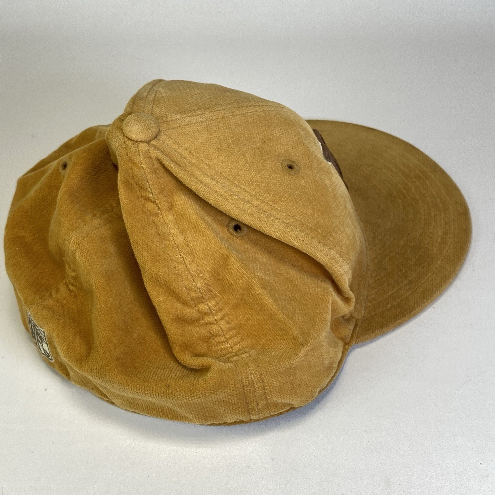 New York Giants NFL Reebok Fitted Cap Hat Size 7 3/4 Tan Gold Brown Football