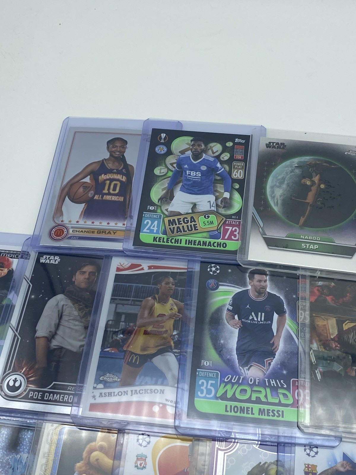 MIXED LOT OF 55 SPORTS TRADING CARDS Star Wars WNBA NBA MLB NHL MLB SOCCER