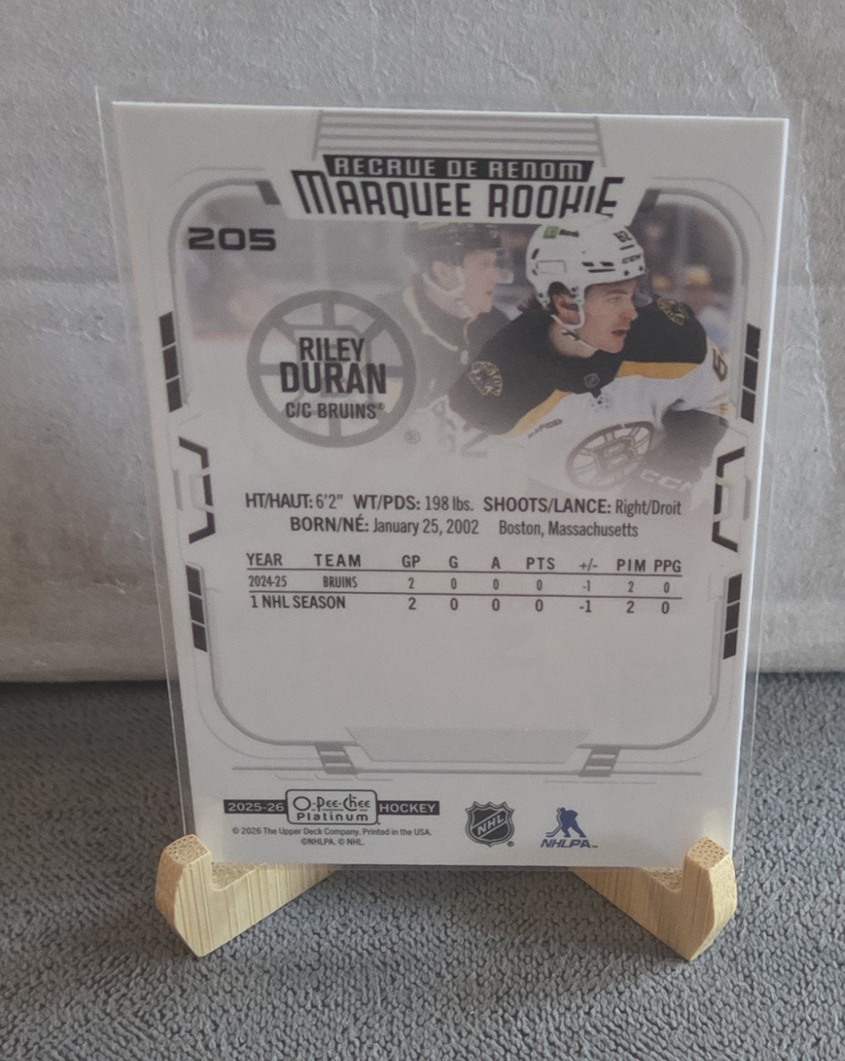 2025-26 O-Pee-Chee Platinum – Marquee Rookies Riley Duran #205 (RC)