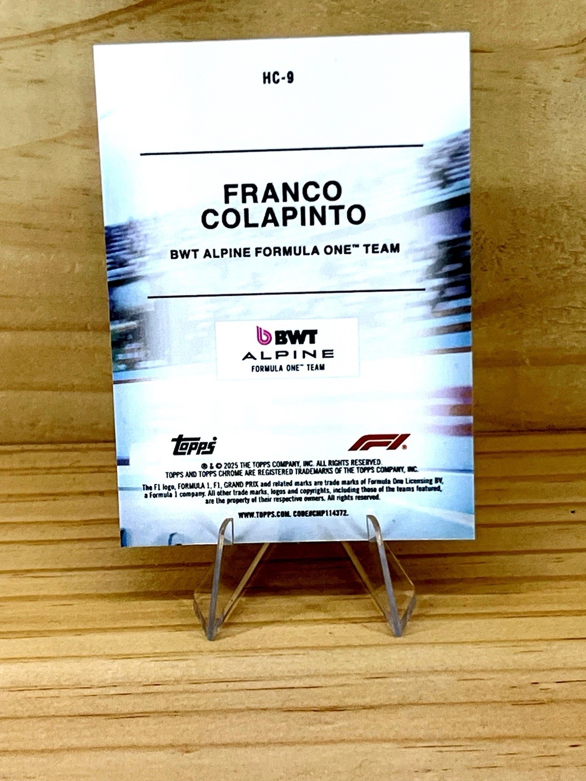 2025 Topps Chrome Formula 1 Franco Colapinto Helmet Collection