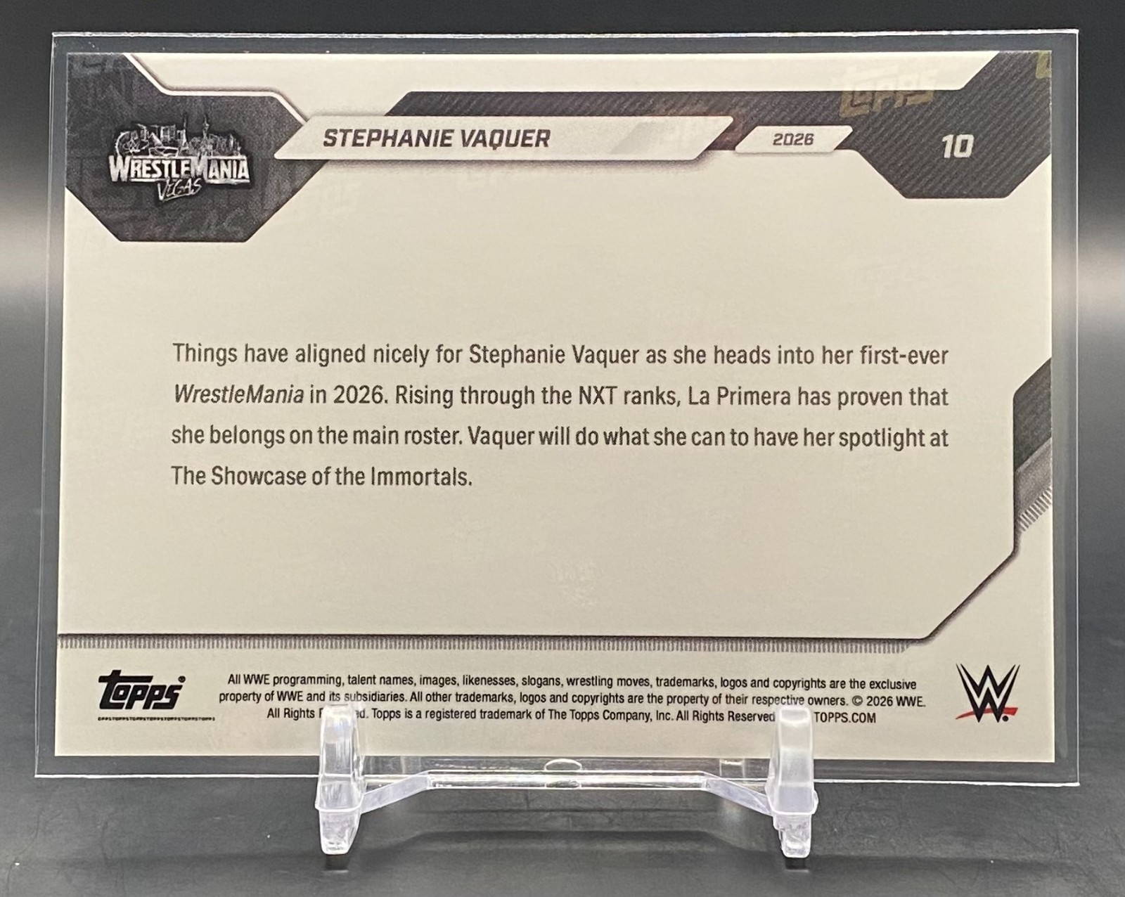 Stephanie Vaquer 2026 Topps Now WWE Wrestlemania Vegas #10 Wrestling