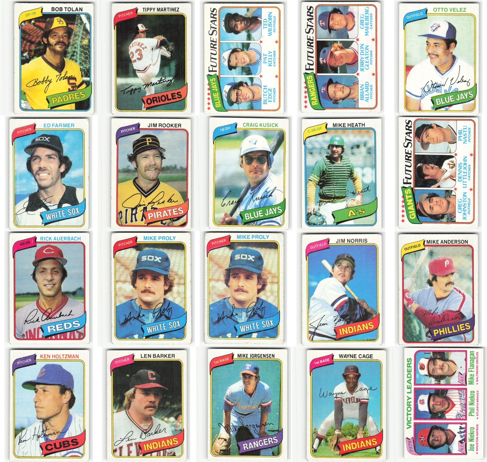(100) 1980 Topps Lot MLB Baseball Cards Partial Set Collection