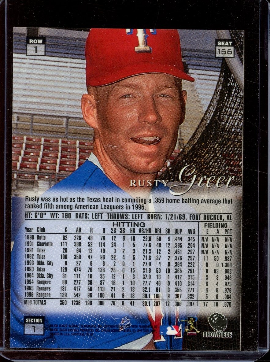 Rusty Greer 1997 Flair Showcase Row 1 #156