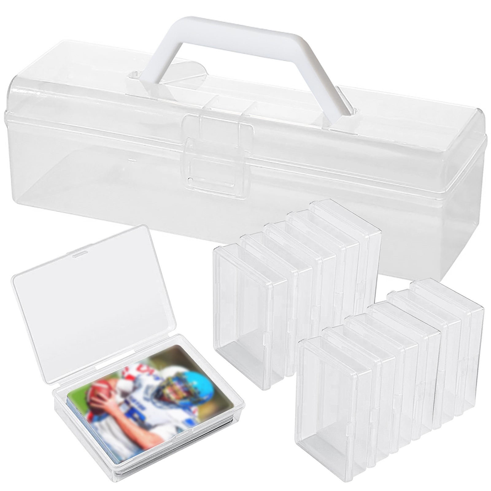 Trading Card Storage Box PVC Baseball Card Storage Holds 900+ Loose Cards
