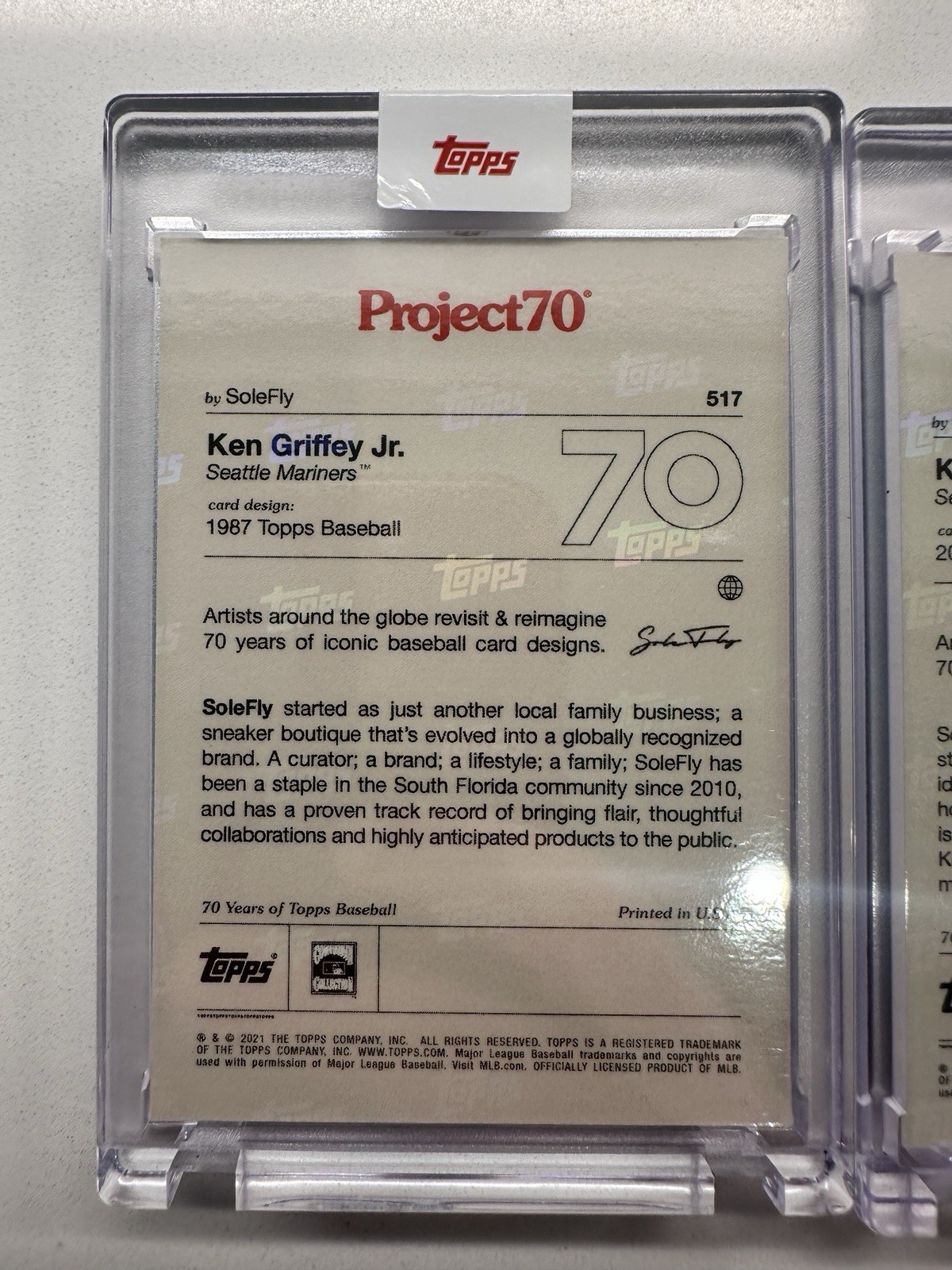 2021 Topps Project 70 2x Lot Ken Griffey Jr Skee Solefly #517 #931 Pop Art