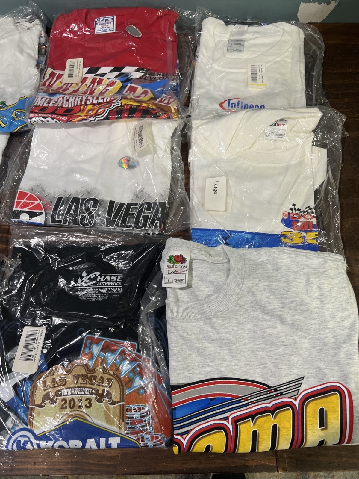 (5-Pack) Vintage NASCAR Shirts Various Styles Size Large (Random Pulls)