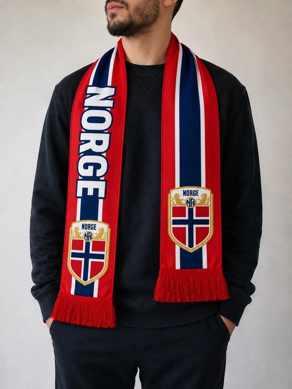 Norway Norge National Team Soccer /footballFan Scarf Red Blue White