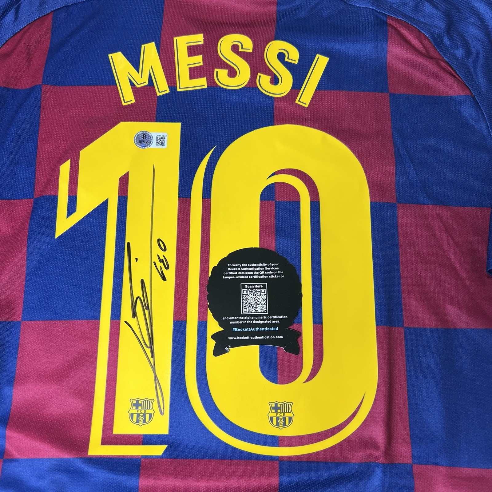 Lionel Messi Signed Barcelona Jersey BACKETT BAS Autographed W/COA
