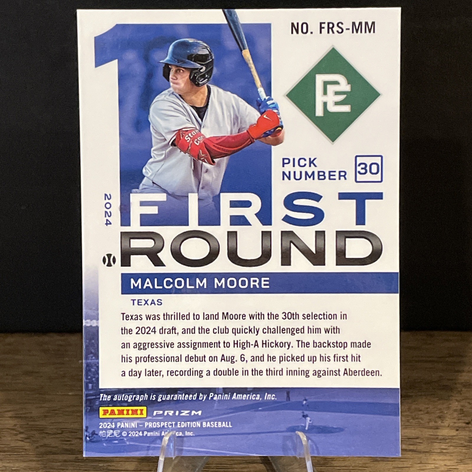 2024 Panini Prospect First Round Signature Malcom Moore On Card Green Prizm
