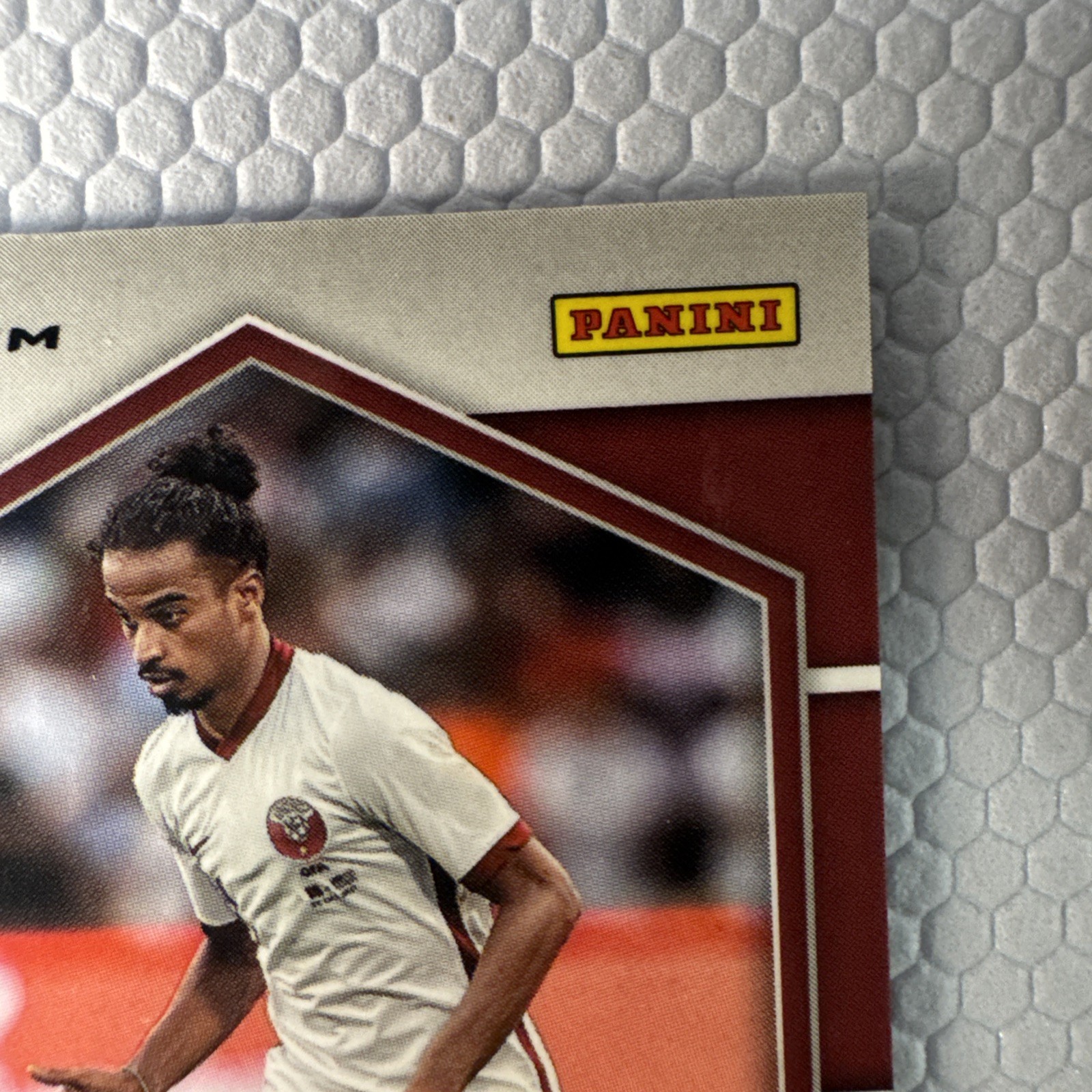 2022 Panini Mosaic World Cup Akram Hassan Afif Rookie RC Pink 13/25 Qatar