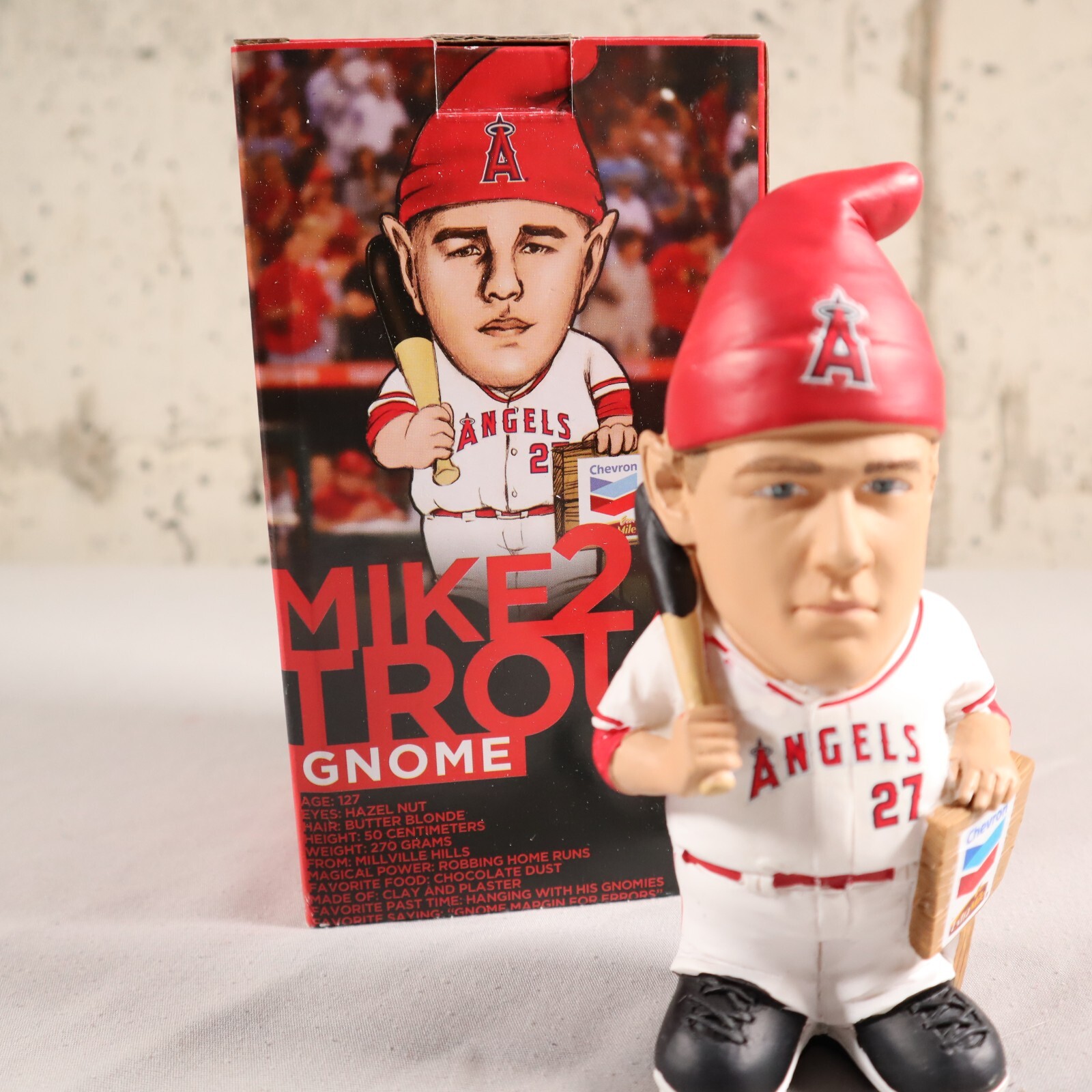 Los Angeles Angles Mike Trout 27 Gnome Kloanz w/ Box 5 Inches MLB Baseball