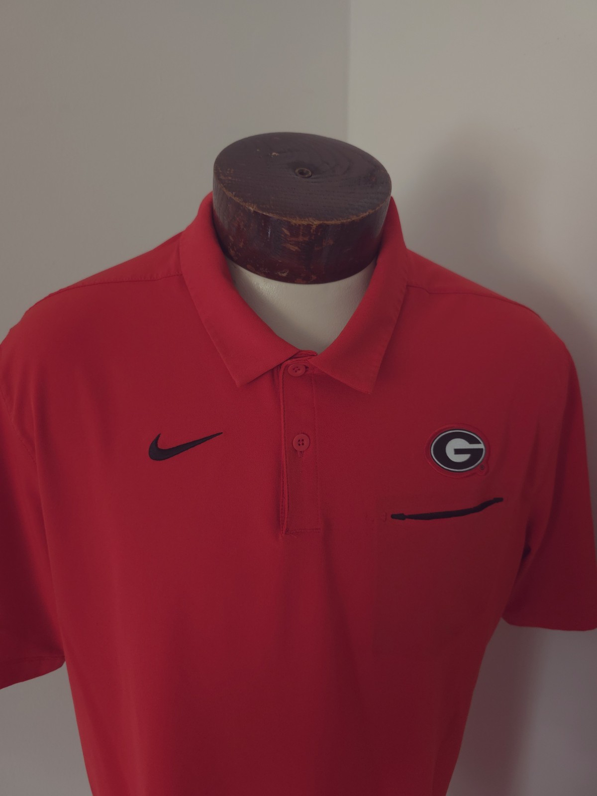Nike Men’s XL Red Black Golf Polo Shirt UGA GEORGIA BULLDOGS OFA