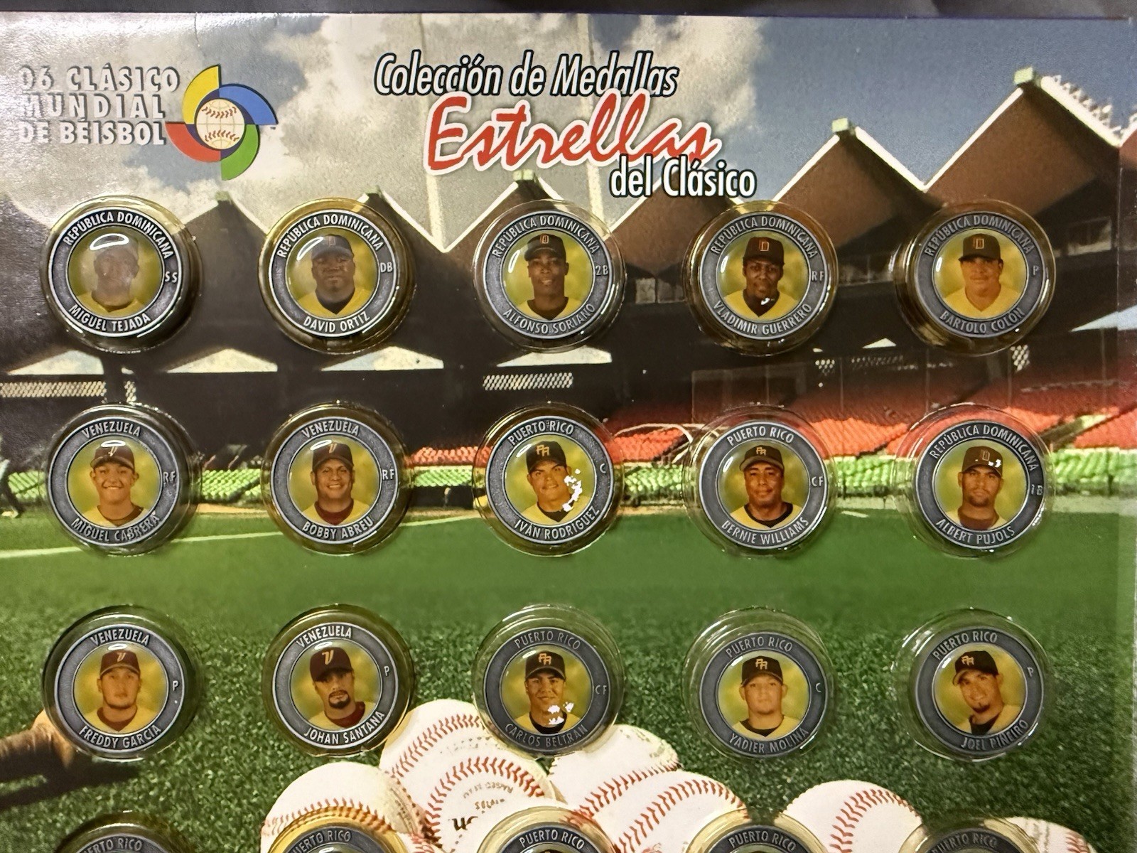 Coleccion de Medallas Estrellas Clasico 2006 MLB WBC PR/RD/VEN) Puerto Rico Rare
