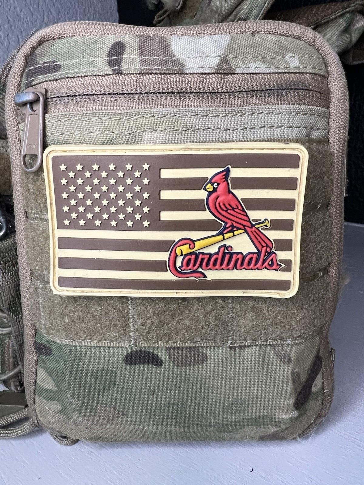 Military Combat American Flag St. Louis Cardinals￼ PVC Patch W Vlcro