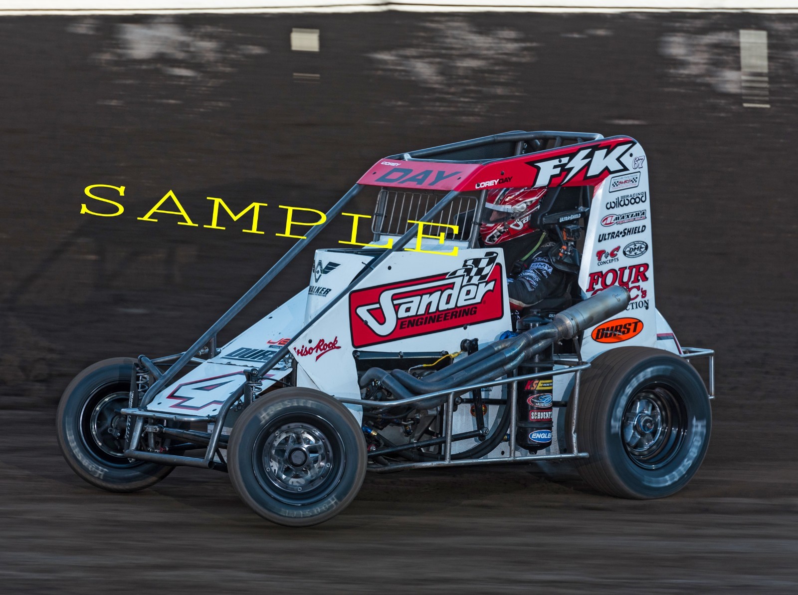 COREY DAY #4 DURST MIDGET CAR RACING ON TRACK 13X19 GLOSSY POSTER #D4
