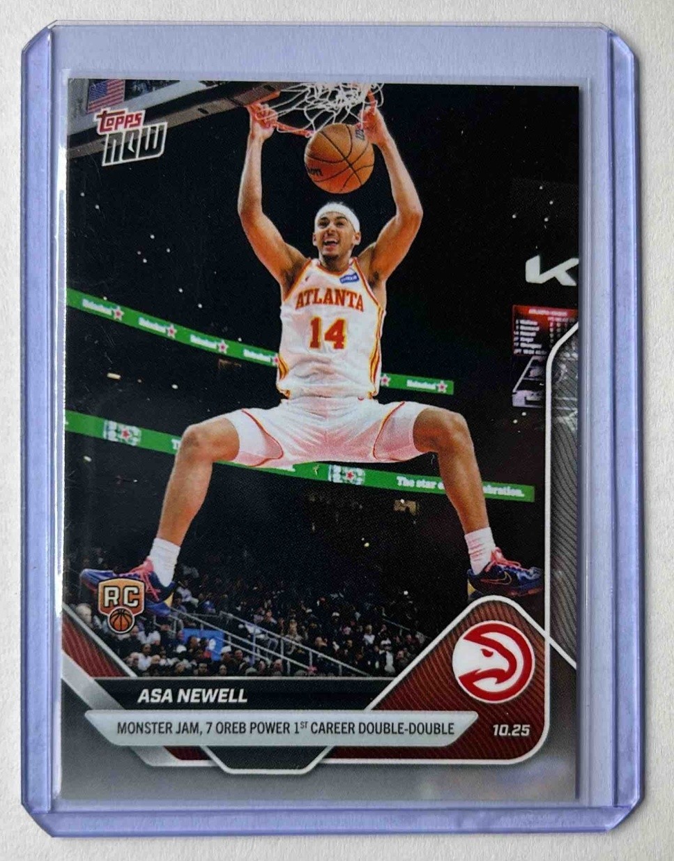Asa Newell 2026 NBA Topps Now #25 Atlanta Hawks RC PR: 419