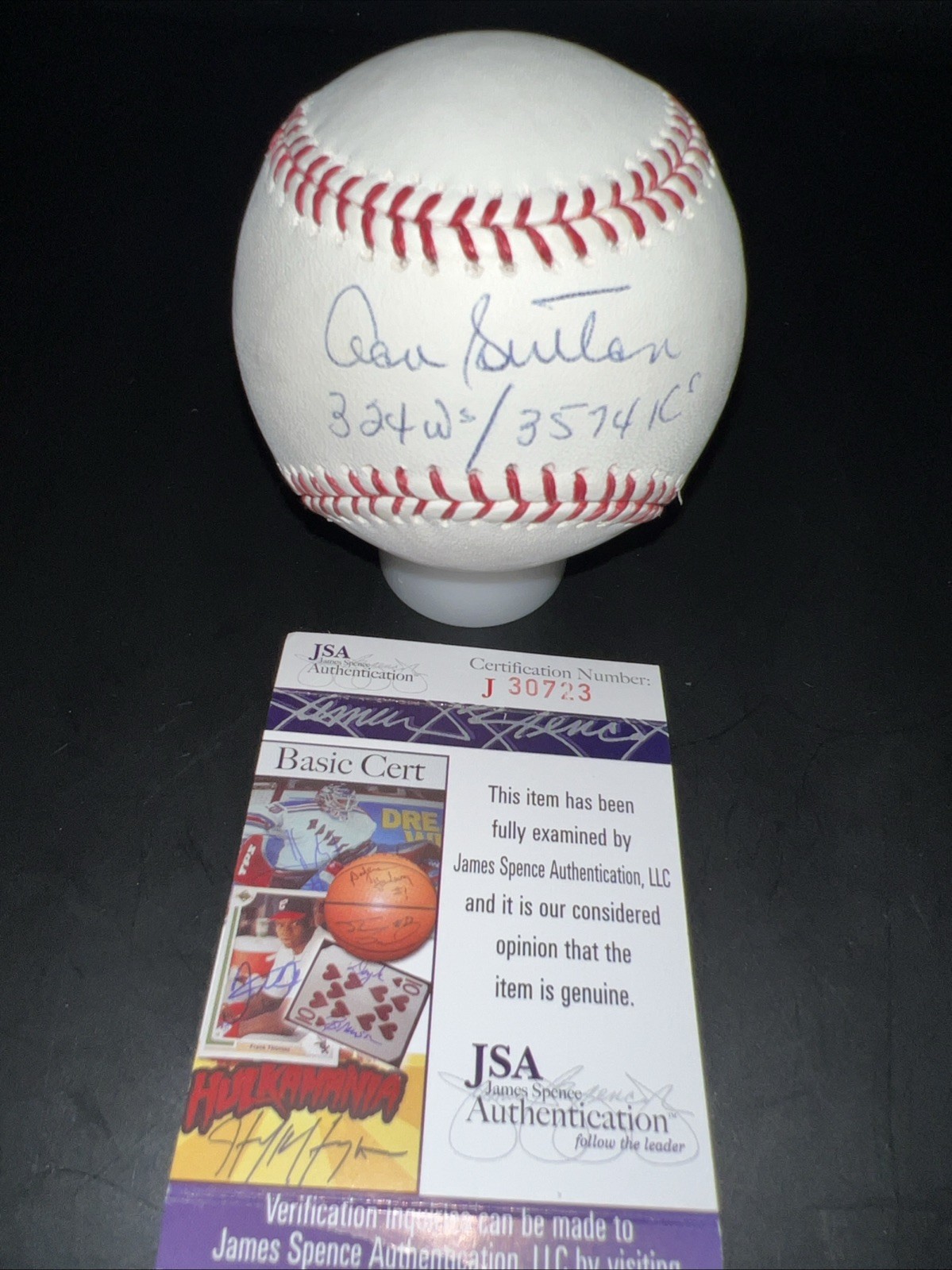Don Sutton Autograph MLB Baseball “324 W’s / 3574” Inscribed JSA