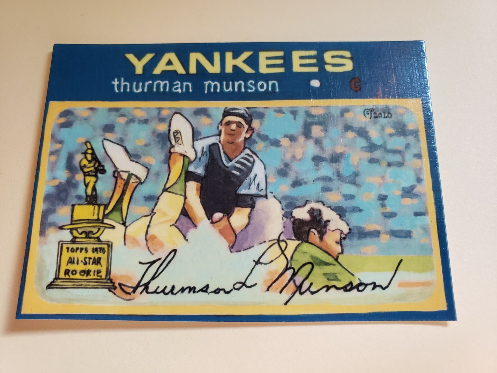 Baseball Art Card Print of Thurman Munson, 71