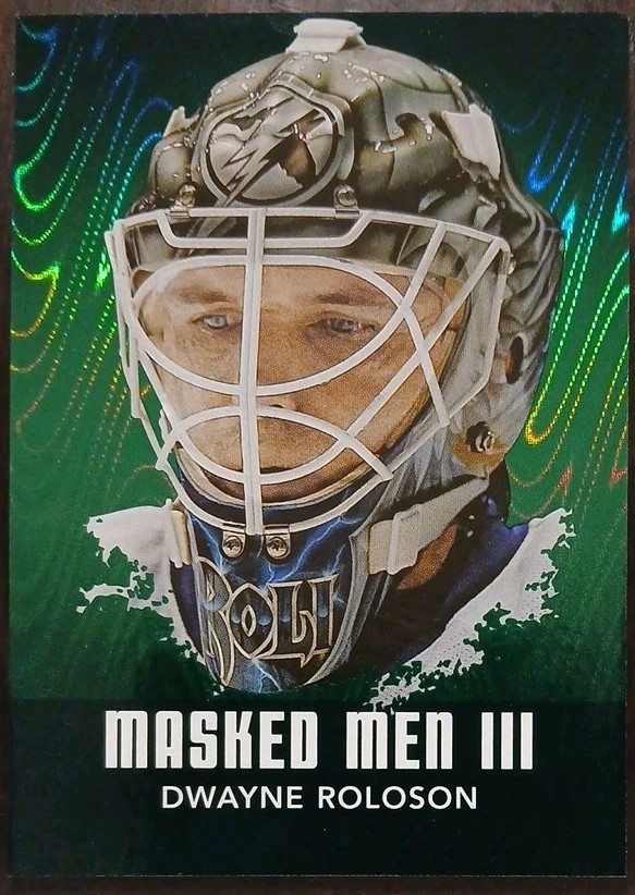 2010 – 2011 ITG Masked Men III Dwayne Roloson Emerald 1/1 #MM-17 Hockey Card