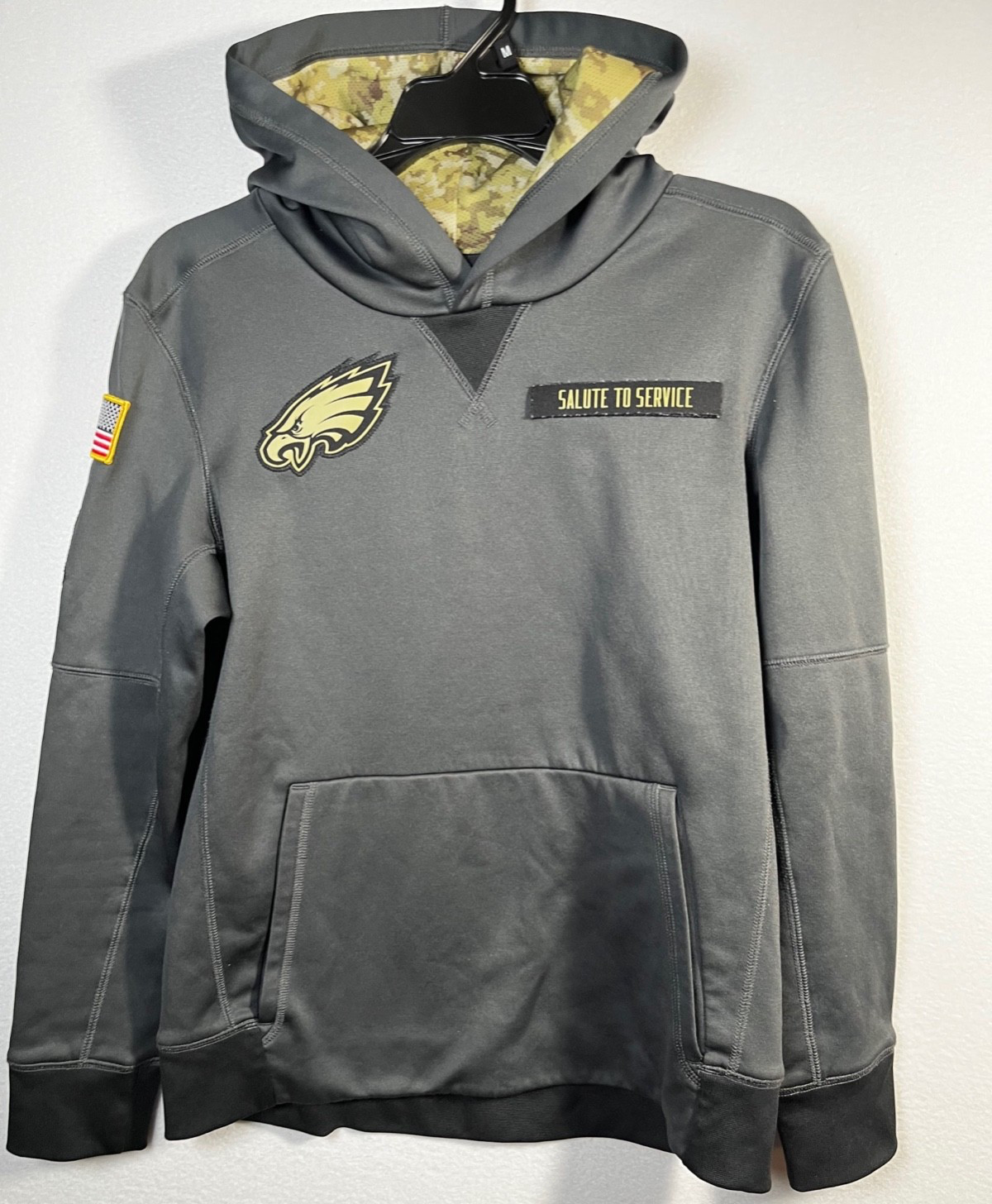 Philadelphia Eagles Salute To Service Camo Hoodie Hooded Sweatshirt Men Sz LARGE