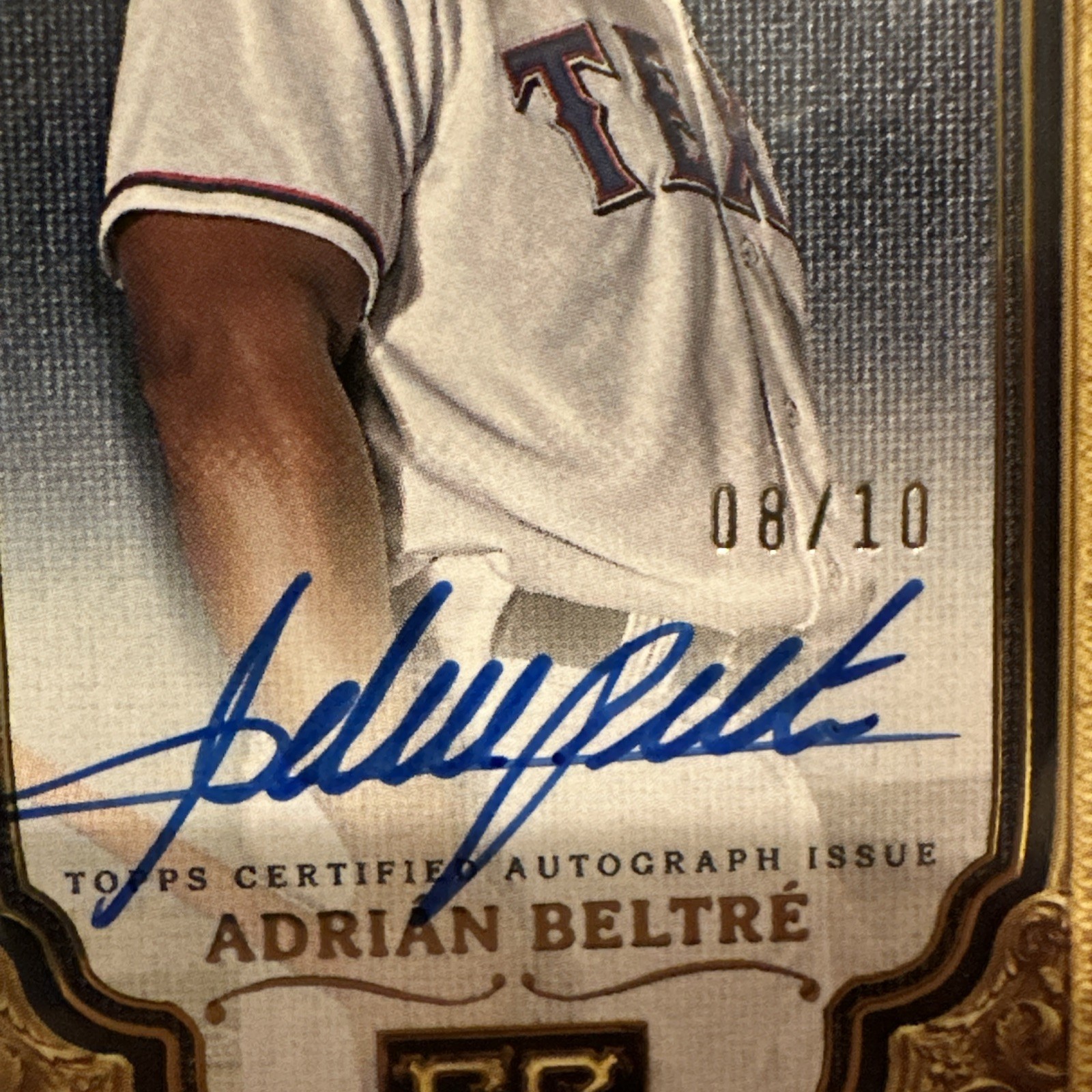 2024 Topps Gilded Adrian Beltre Gold Framed Auto /10 Rangers HOF