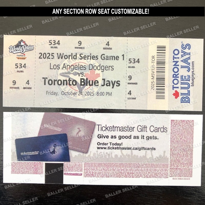 2025 World Series Souvenir Ticket Stub Blue Jays Dodgers MLB WS Customizable!