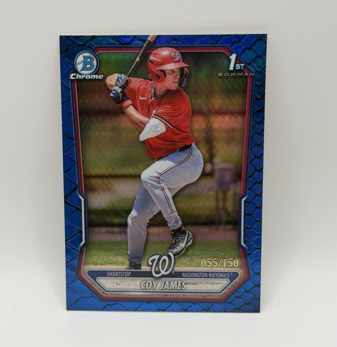 Topps 2026 Bowman Coy James Chrome 1st Blue Reptilian /150 Nationals 🔥🔥🔥