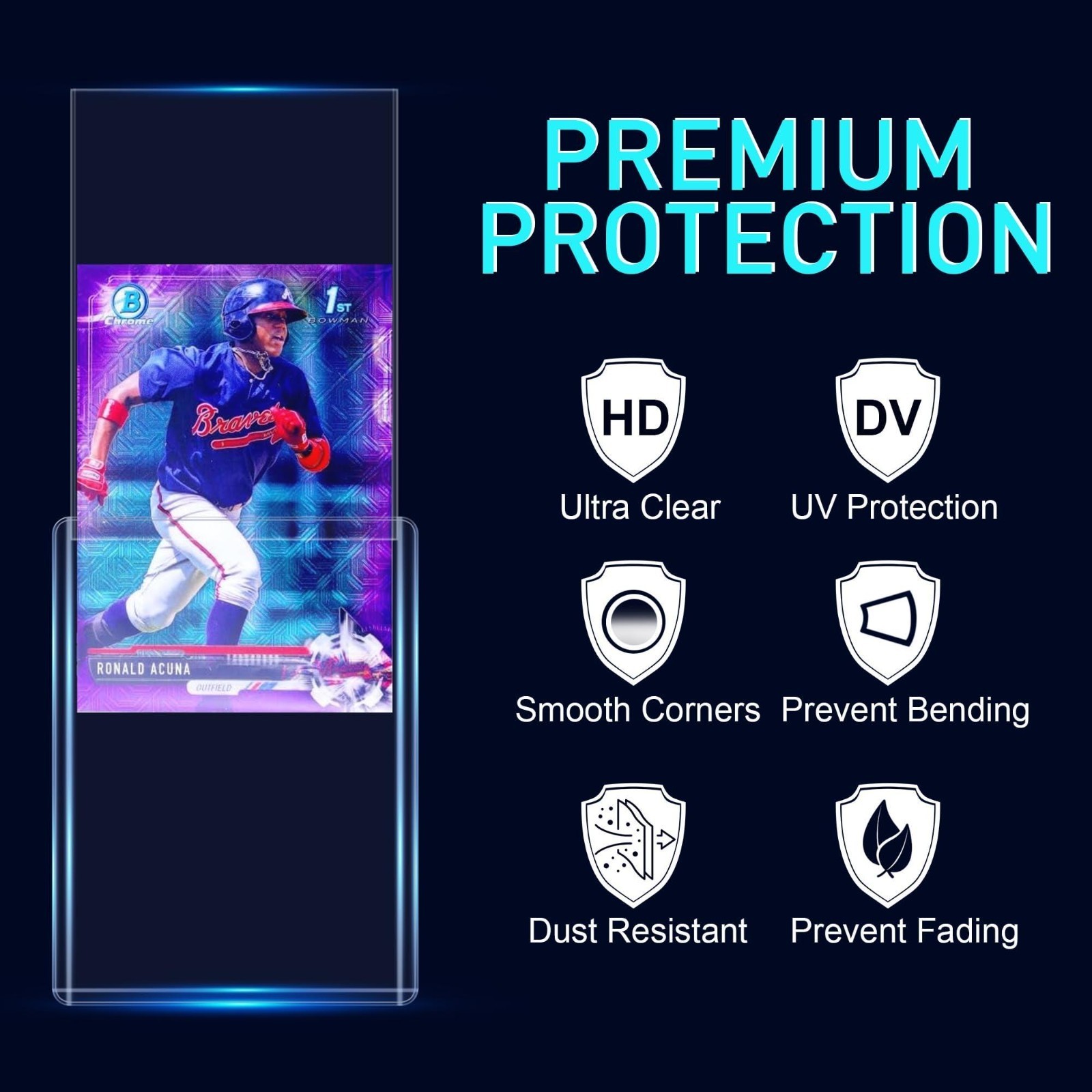 100 Ct Card Sleeves Top Loaders 3×4 – Hard Plastic Trading Baseball Cards Holder