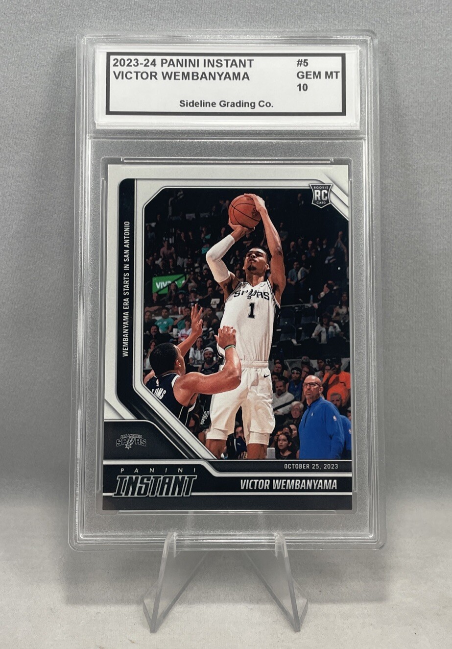 Victor Wembanyama Debut Rookie Graded Gem Mint 10 2023 Panini Instant 1st Bucket