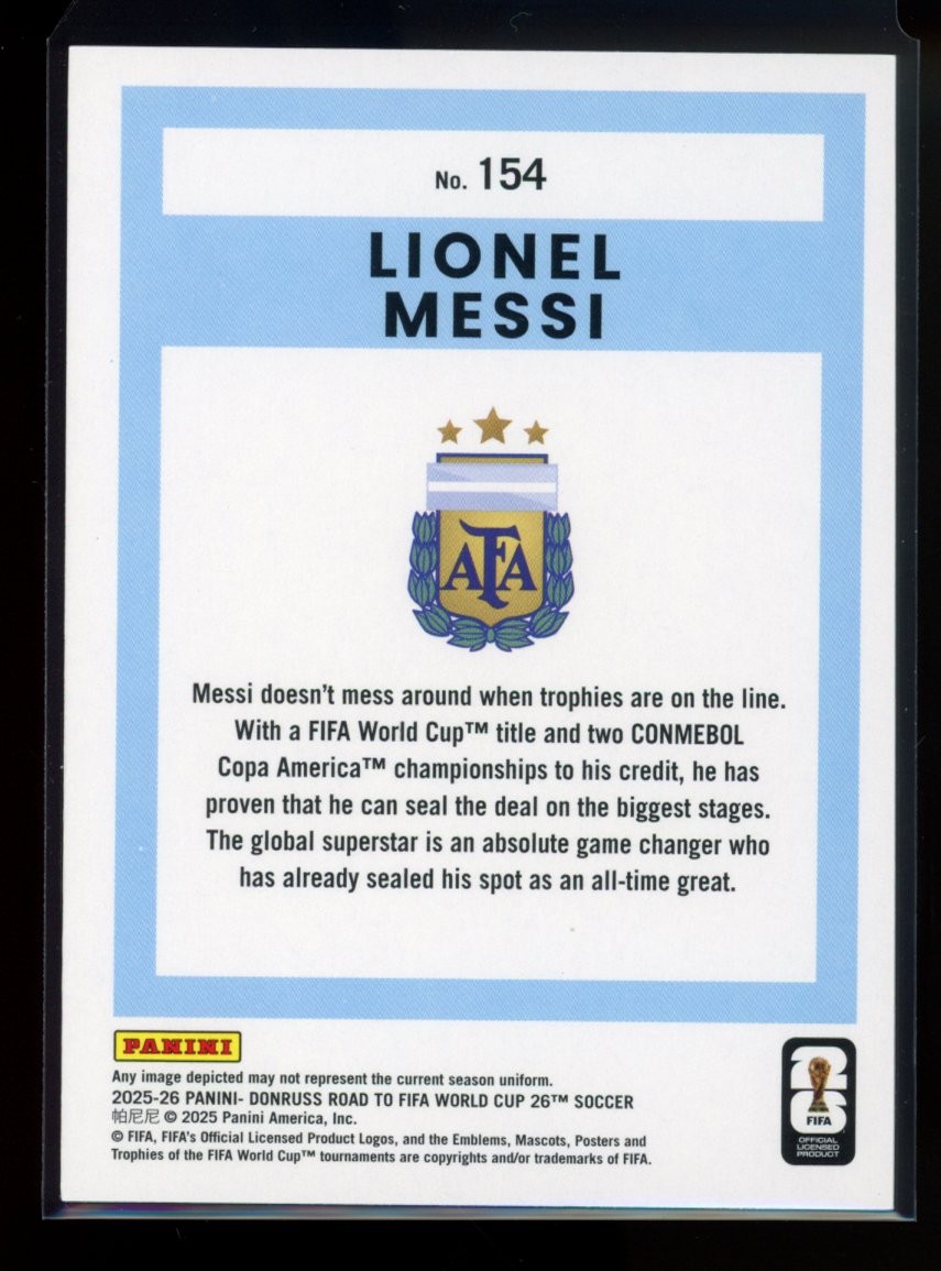 2025-26 Donruss Road to FIFA World Cup #154 Lionel Messi