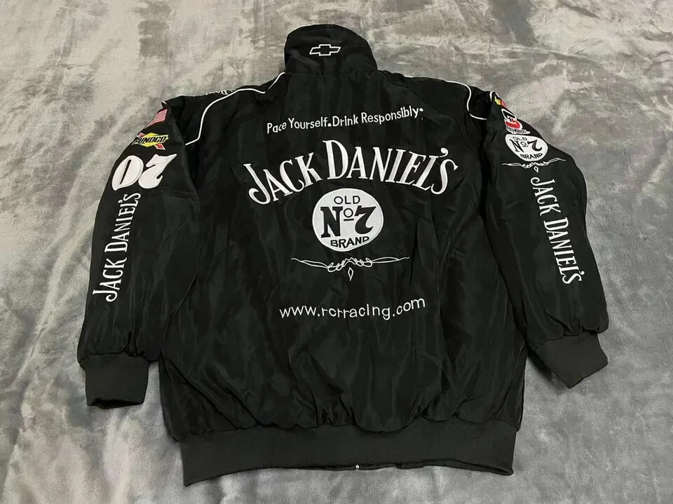 DE Adults Team Padded Daniels Zip Racing Jack Embroidery Cotton Racing Jacket SZ