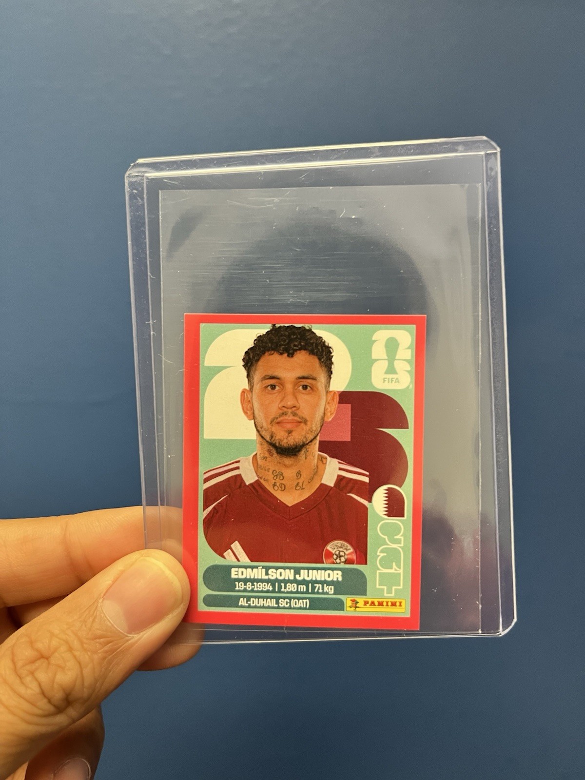 Edmilson Junior QAT 17 – Fuchsia (pink) Parallel – 2026 FIFA World Cup Sticker
