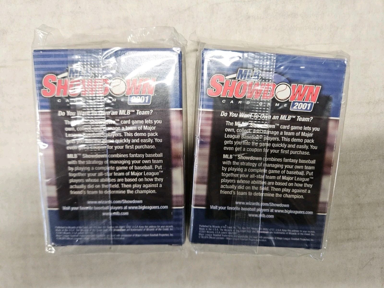 MLB Showdown 2001 Demo Pack Factory Sealed Promo Pack Lot of 2 WOC