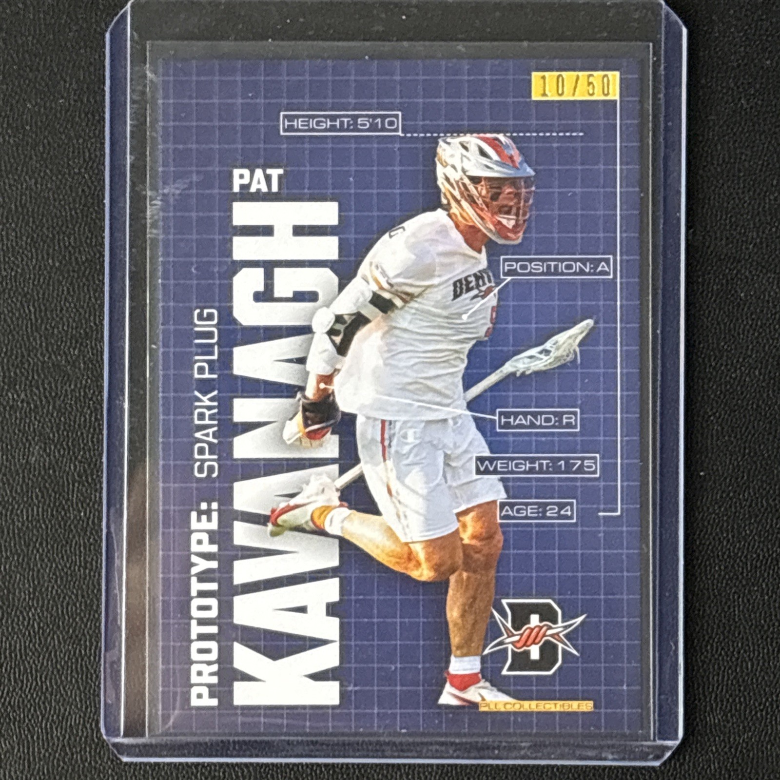 2025 DENVER OUTLAWS PLL COLLECTIBLES PAT KAVANAGH PROTOTYPE INSERT 10/50