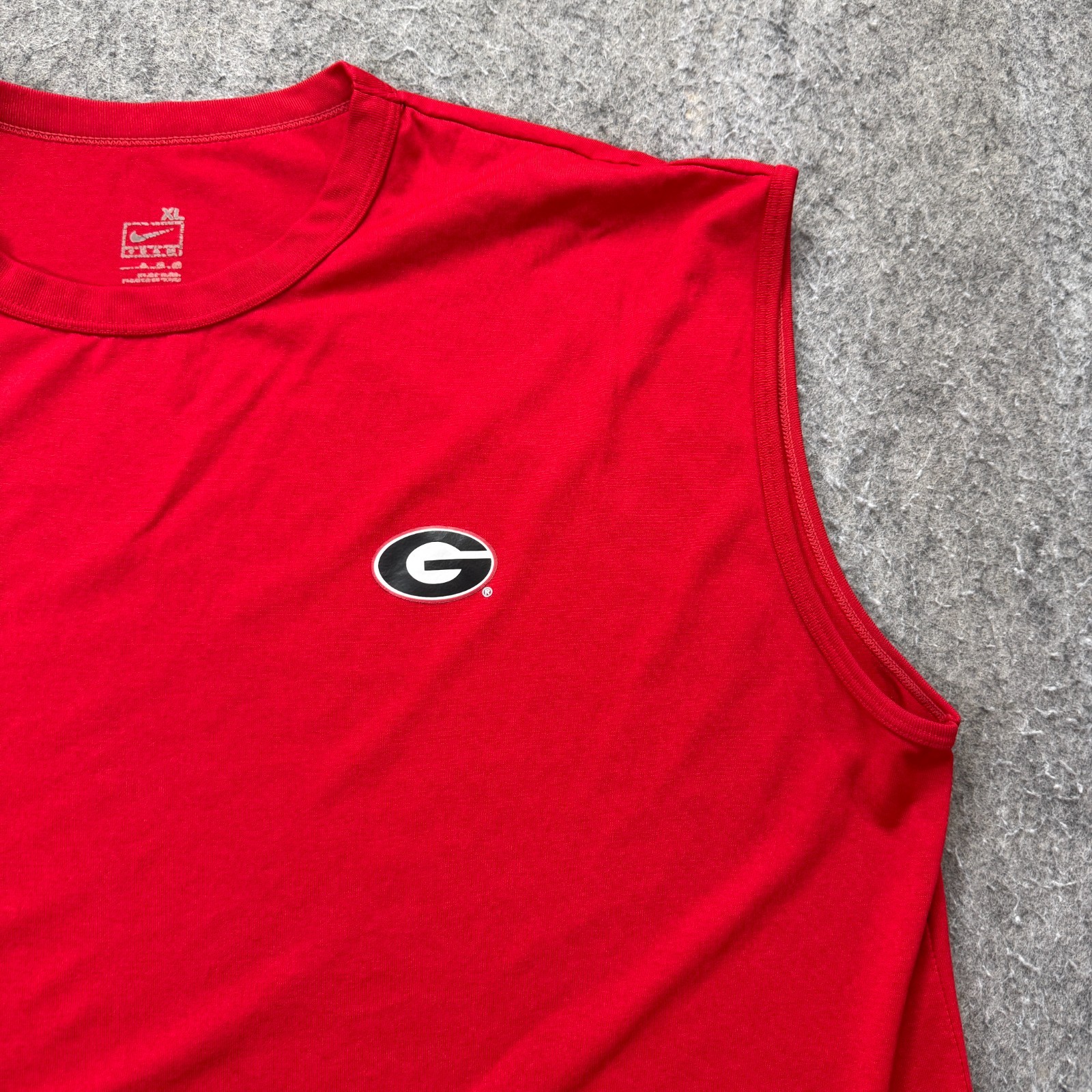 Georgia Bulldogs Nike Tank Top Shirt Men XL Red Performance Solid Sleeveless