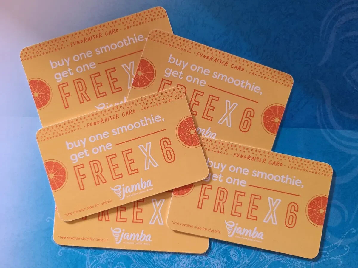 Jamba Juice BOGO Buy 1 Get 1 Smoothies Card – 6 B1G1 Uses – Digital & Mailed