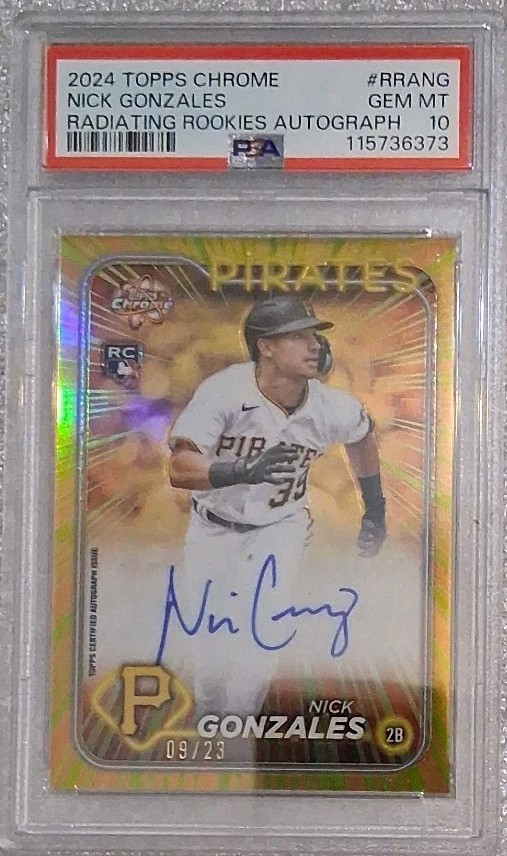 2024 TOPPS CHROME RADIATING ROOKIES AUTO #RRA-NG NICK GONZALES RC /23 PSA 10