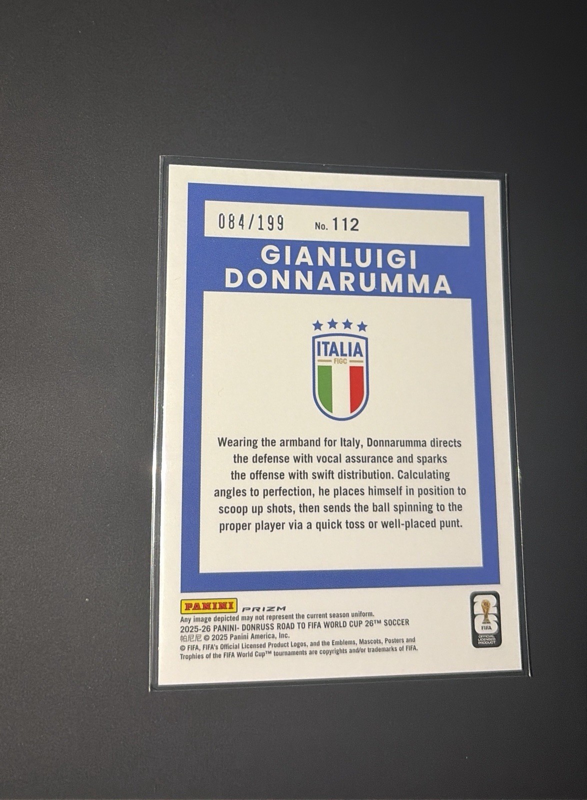 Panini 2025-26 Donruss Road to FIFA WC 26 Lot (4) Donnarumma /199~Maksimović /79
