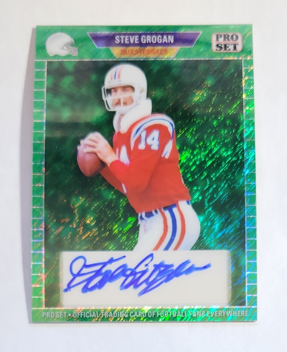 2024 Leaf Pro Set Steve Grogan Green Shimmer AU SN/7 Patriots