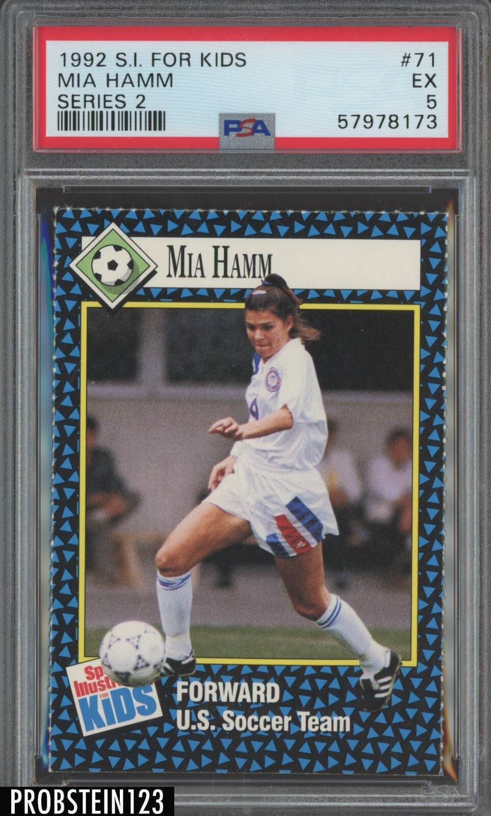 1992 Sports Illustrated SI For Kids SIFK Soccer Series 2 #71 Mia Hamm PSA 5
